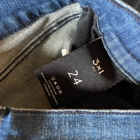 3x1 W3 HIGH RISE SKINNY CROP JEAN - BONNIE Blue Size 24 - Picture 3 of 3